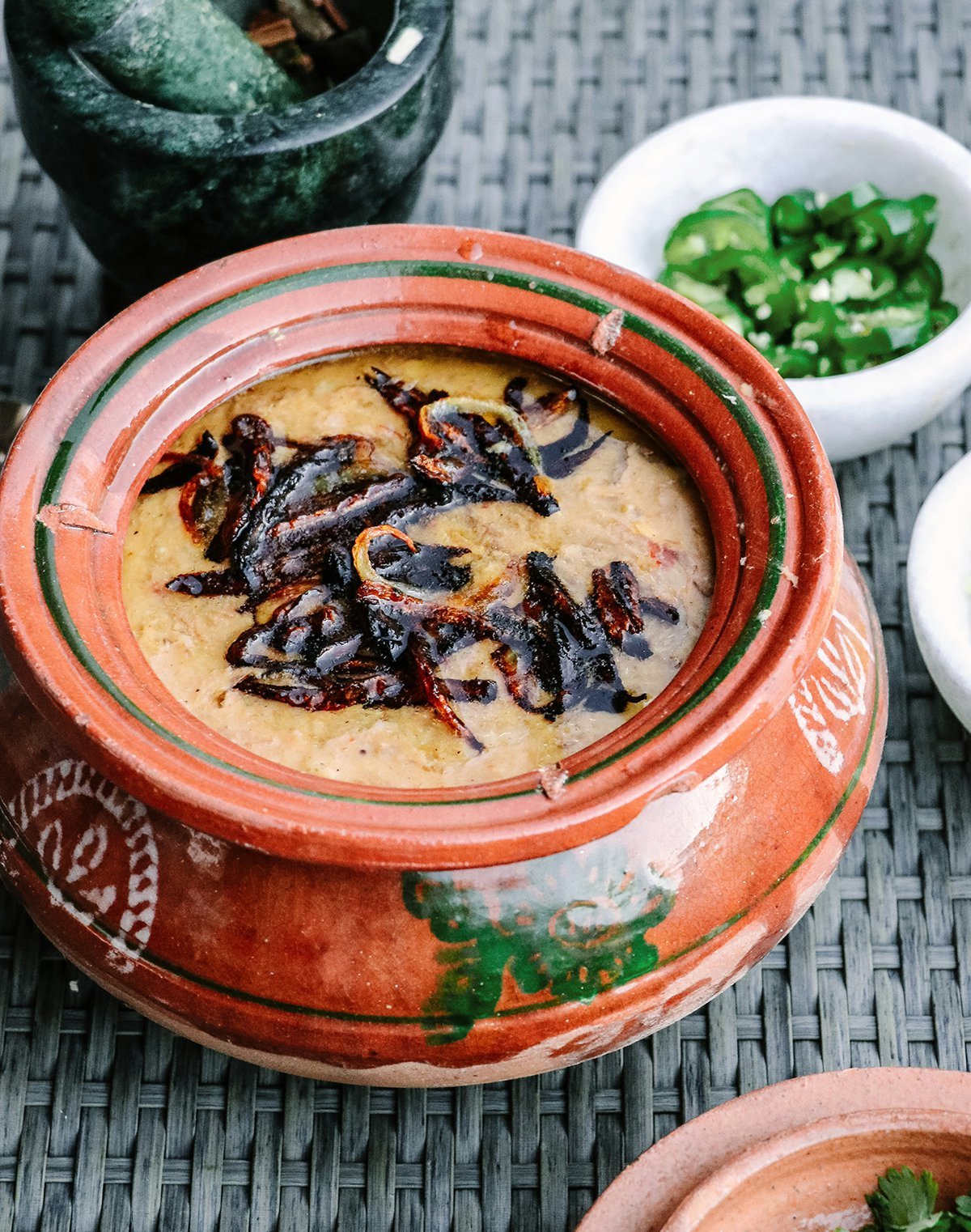 Traditional dal served in a clay pot