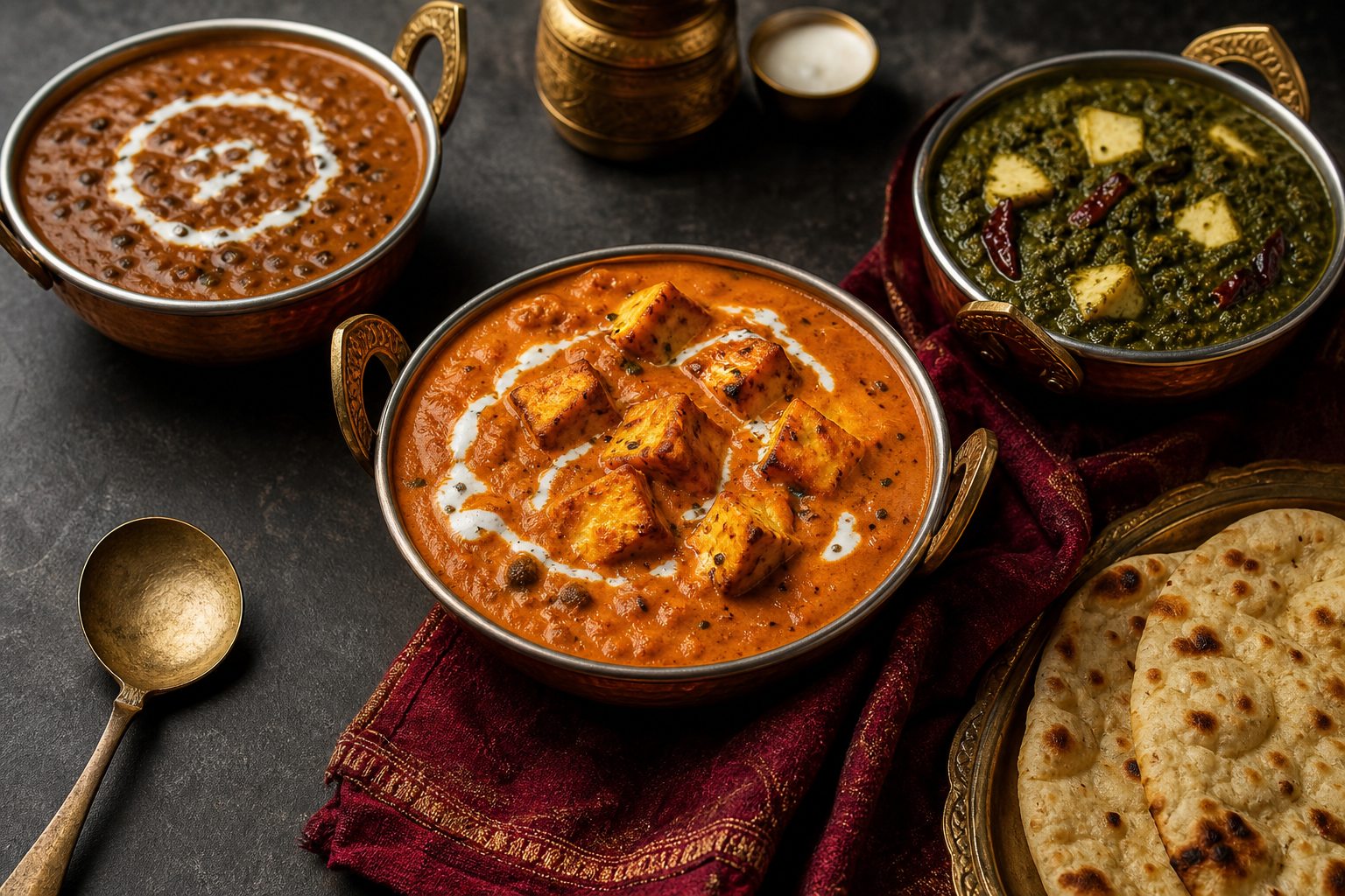Paneer and vegetarian curries